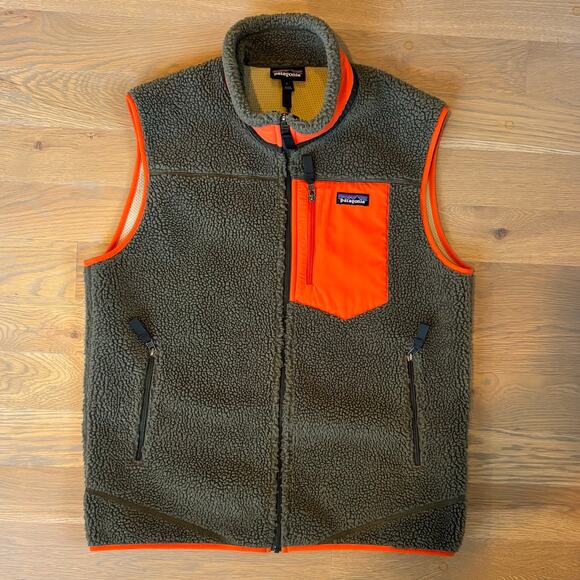 Patagonia Classic Retro X Fleece Vest Deep Pile Windproof Green Mens Large - Picture 4 of 11